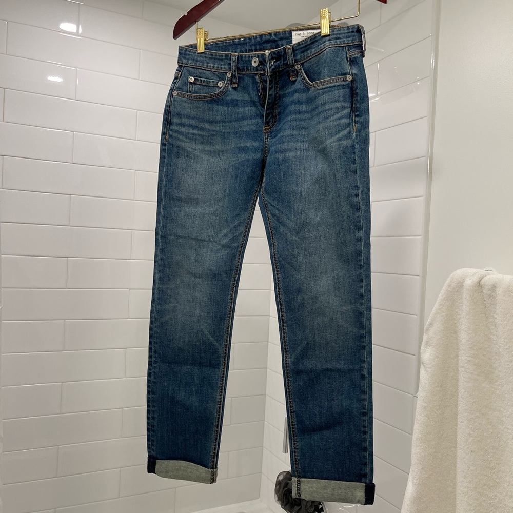 Rag & bone women’s jeans size 26; low rise slim boyfriend, “dre”